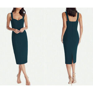 DRESS THE POPULATION Nicole Sweetheart Neck Peacock Blue Dress Size M Msrp$148